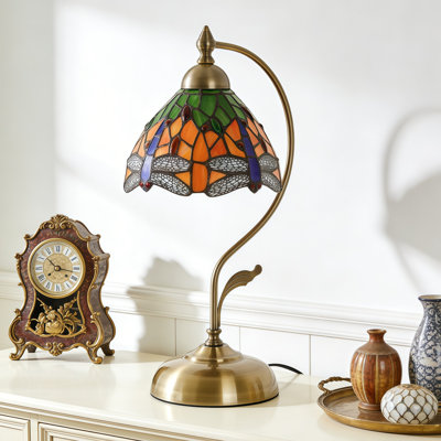 Lampe de table libellule 1 lumière 17,3 "Tiffany