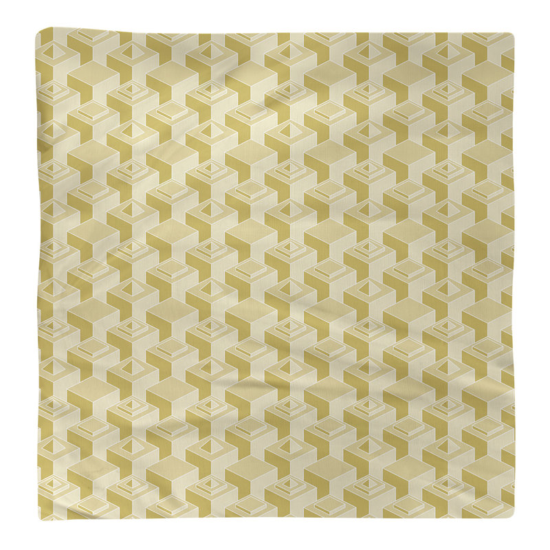 Serviette de table en coton à motif de gratte-ciels à deux couleurs, H 0,1 po x l 22 po x P 22 po, Jaune foncé