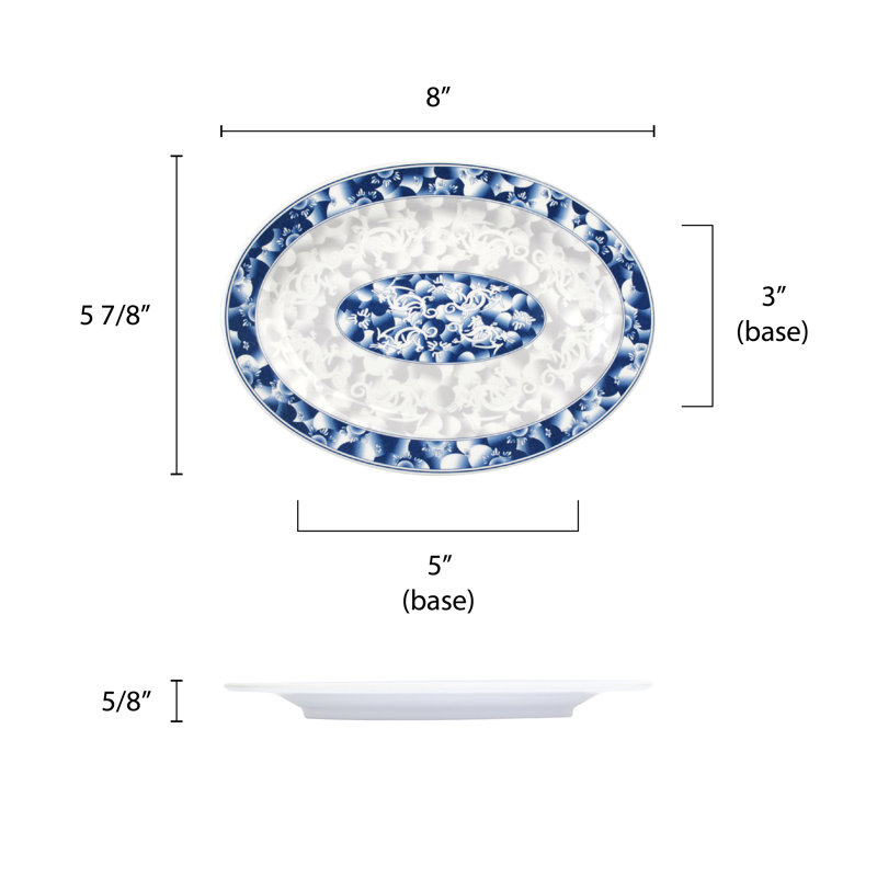 Thunder Group Inc. Dragon Melamine Platter, 0.67" H x 8.03" W x 5.94" D