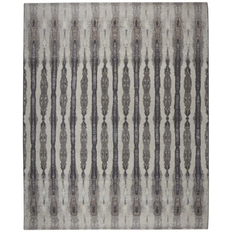 Tapis taupe à motif abstrait moderne Nara, Rectangulaire 3 pi x 5 pi