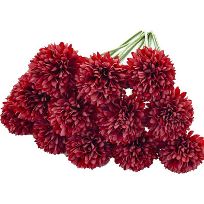 12 pièces de fleurs artificielles en forme de chrysanthème 12 "pour la cuisine à domicile Décorations de fête de Nouvel An Printemps
