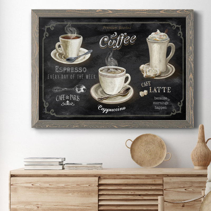 " Coffee Trio ", 27.5" H x 37.5" W x 1" D, Grey