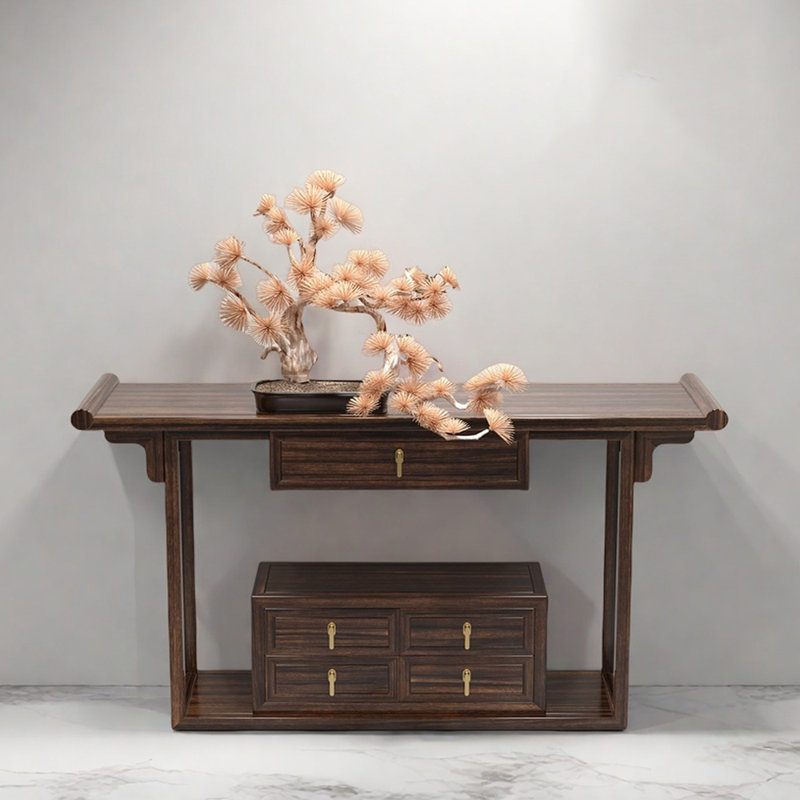 New Chinese Style Solid Wood Console Cabinet, 35.4" H x 47.2" W x 15.7" D