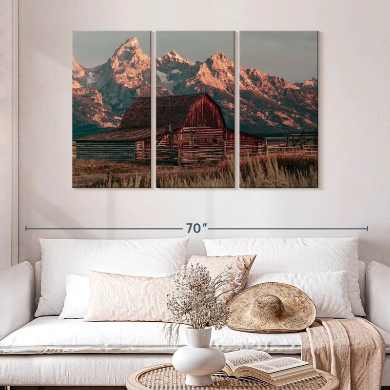 Lilie Scenic Teton Barn, H 32 po x l 50 po