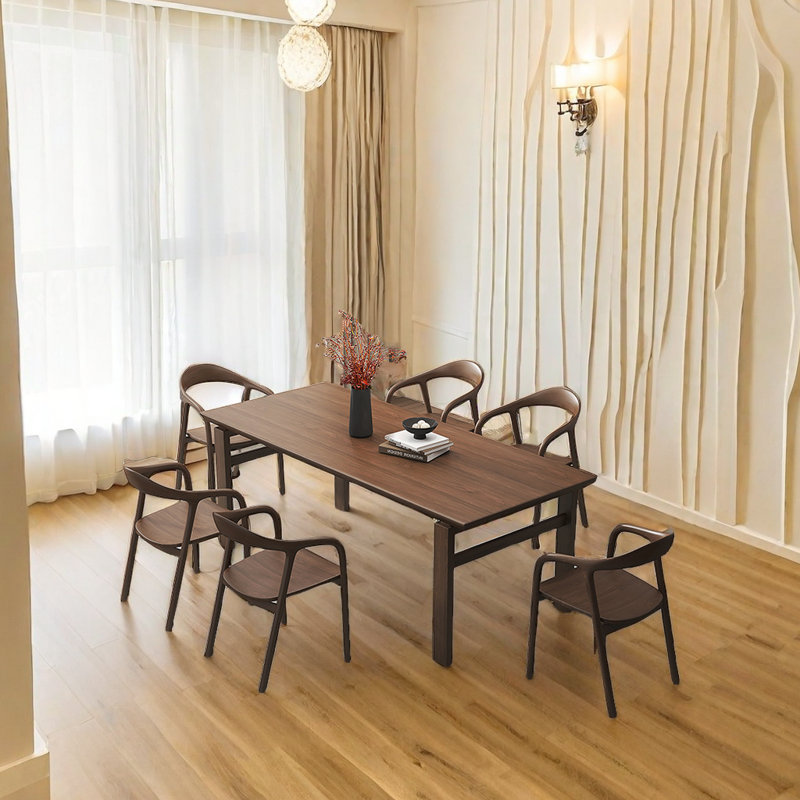 Table de salle à manger entièrement en bois massif, H 29,5 po x L 94,5 po x l 35,4 po