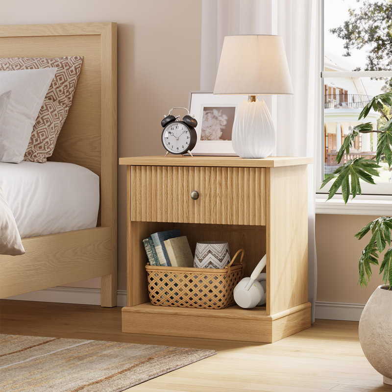 57.7 W Bedside Table, White