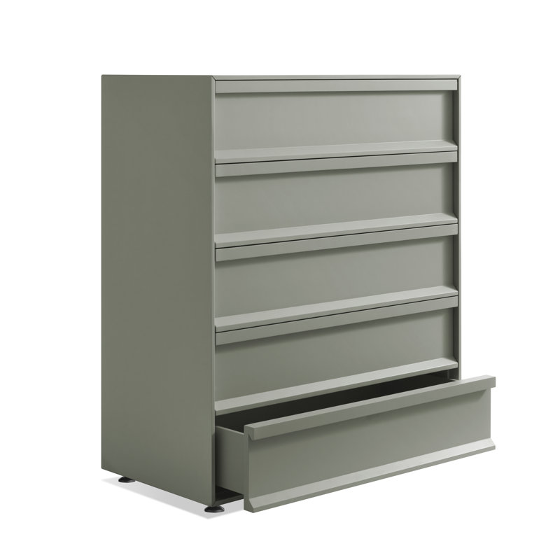 Superchoice 5 Drawer Dresser, Gray Green