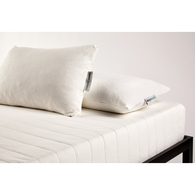 Oreiller en latex naturel déchiqueté - Format Queen - Lot de 2, Grand lit
