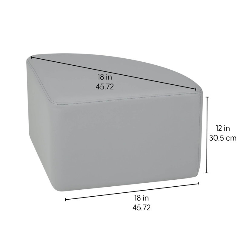 Upholstered Pie Ottoman 12" Height, Dark Gray