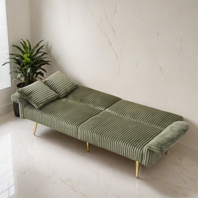 Canapé-lit inclinable convertible de 79,02 po de large, Vert