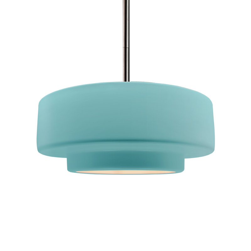Luminaire suspendu à 1 lumière Meydan, Piscine réfléchissante, H 5,25 po x l 14,5 po x P 14,5 po, Nickel brossé