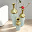 Vase de plancher en métal blanc et doré-133251306