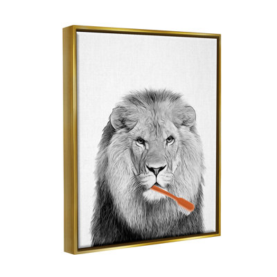 " Lion Brushing Teeth Bathroom " by Annalisa Latella