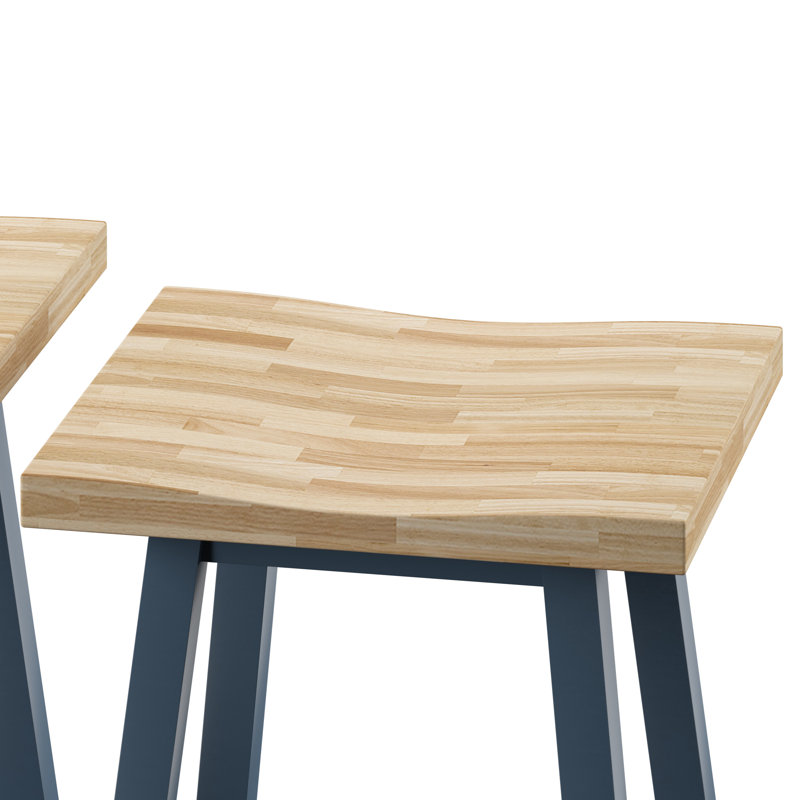 Spence Solid Wood Counter Stool, Franklin Blue