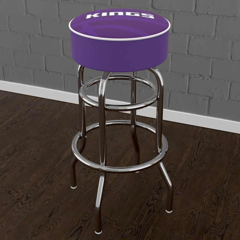 Swivel Upholstered Counter Stool with Metal Frame