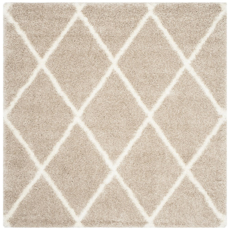 Amhold Shag Performance Geometric Rug, Square 6'7"