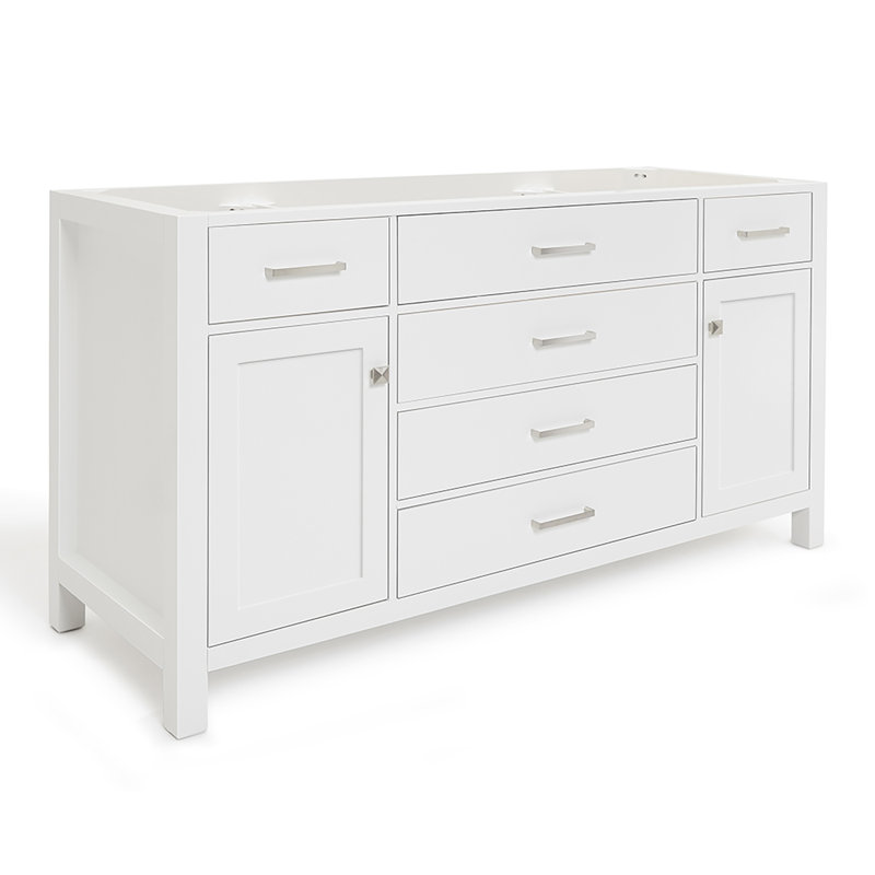 Base de meuble-lavabo double Petrel, Blanc