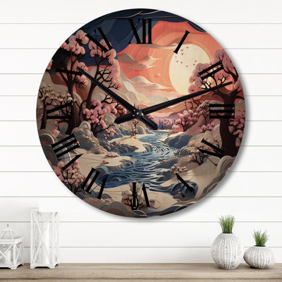 Magnifique horloge murale en bois