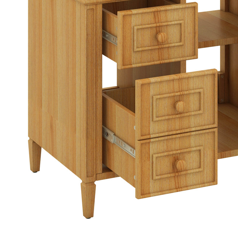 Meuble-lavabo 30 po avec lavabo, meuble-lavabo avec un tiroir rabattable et deux tiroirs, Bois