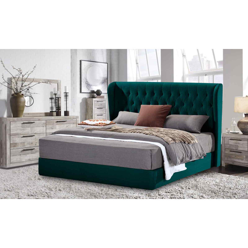Upholstered Bed, Single (3'), Green