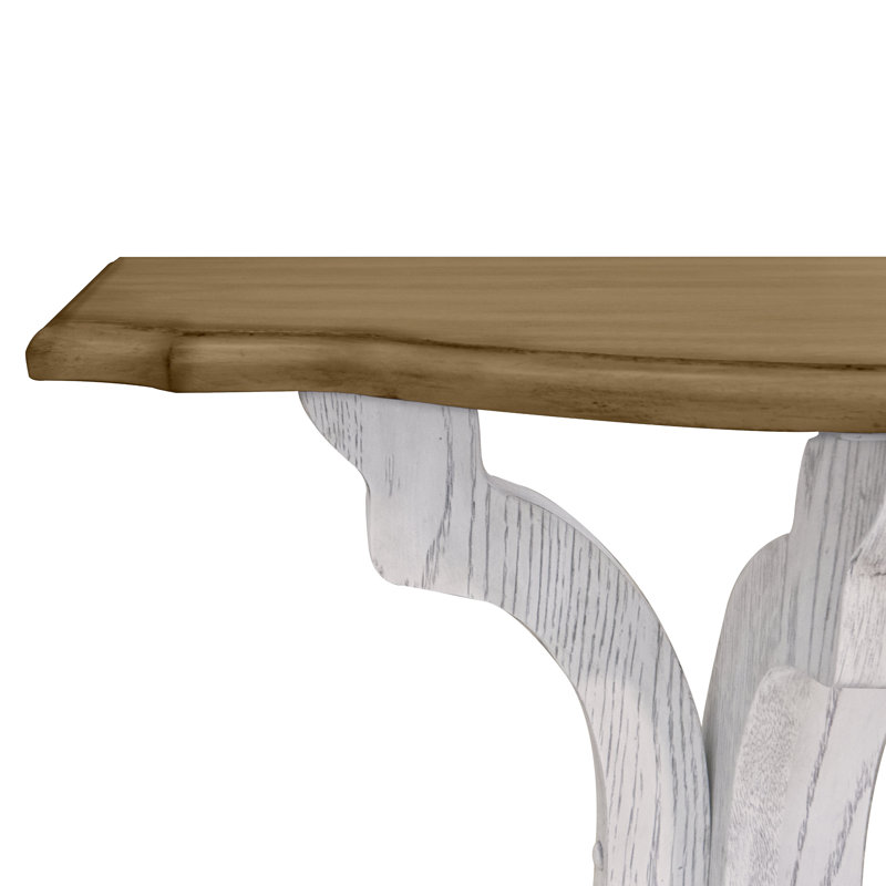 Vesely Saylor 22.8" Solid Wood End Table, Anti White/Antique Oak