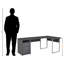 Bureau d'ordinateur Stagecoach gris en stratifié avec tiroirs de rangement, H 29,85 po x l 78,56 po x P 47,03 po
