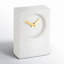 Analog Marble Quartz Tabletop Clock in White-1594676369