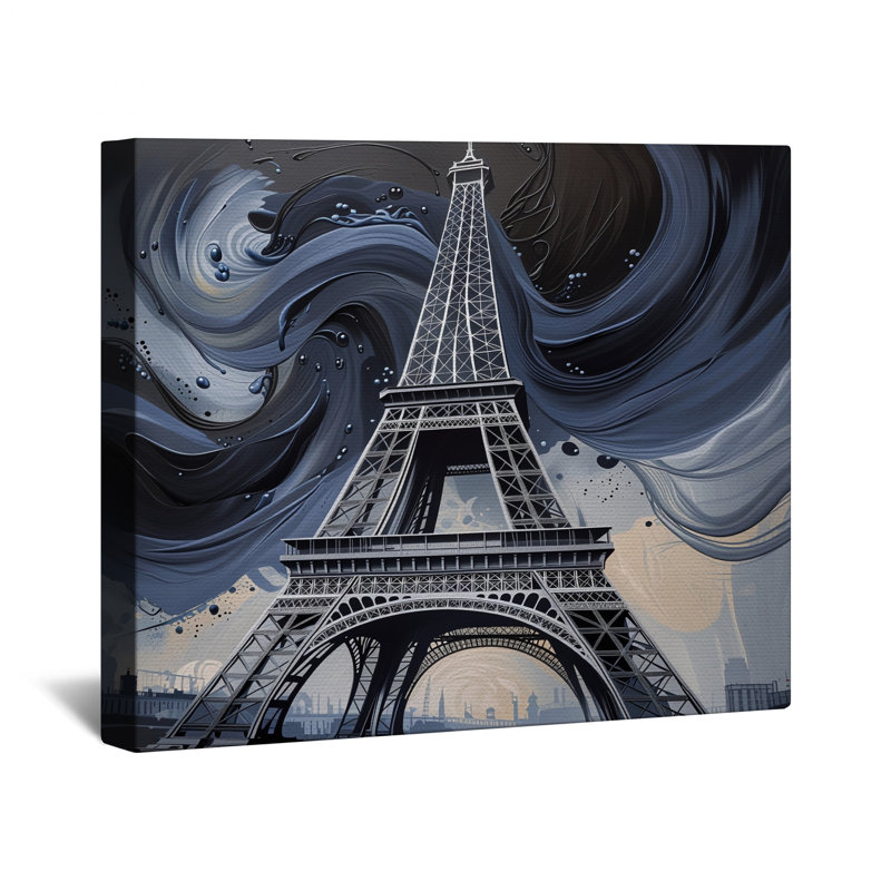 Toile tendue sur toile Eiffel Tower - Décoration murale architecture en plusieurs tailles, 12 x 12 inches
