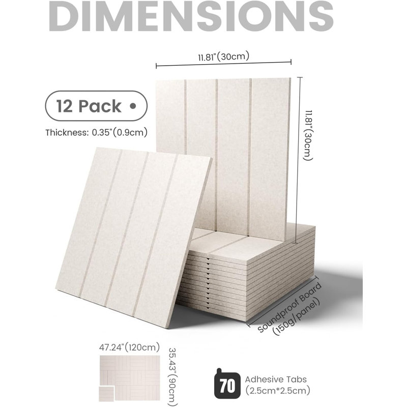Grand panneau de liège - tuiles de babillard en feutre 48 x 36, 47' H X 35' W, Beige