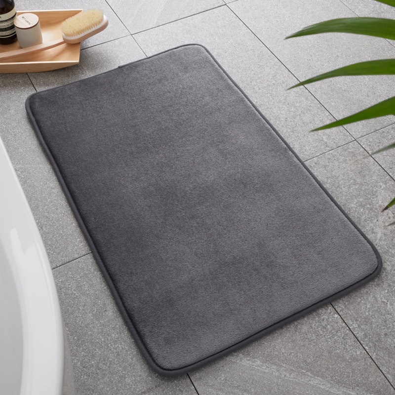 Anti-Bacterial Memory Foam Bath Mat, Charcoal
