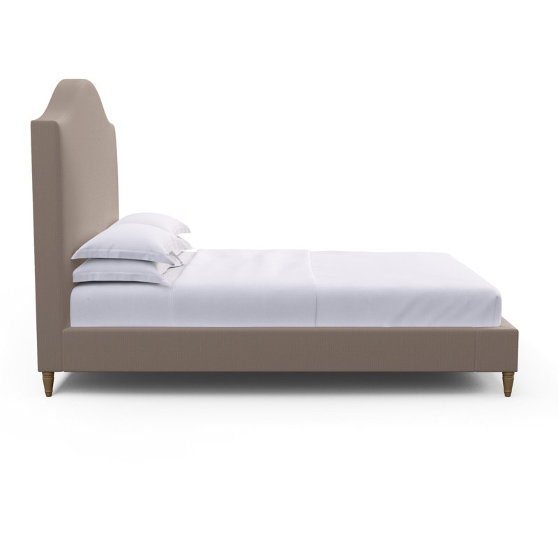 Montague Upholstered Standard Storage Bed, Box Weave Linen Pumice, Twin, Natural