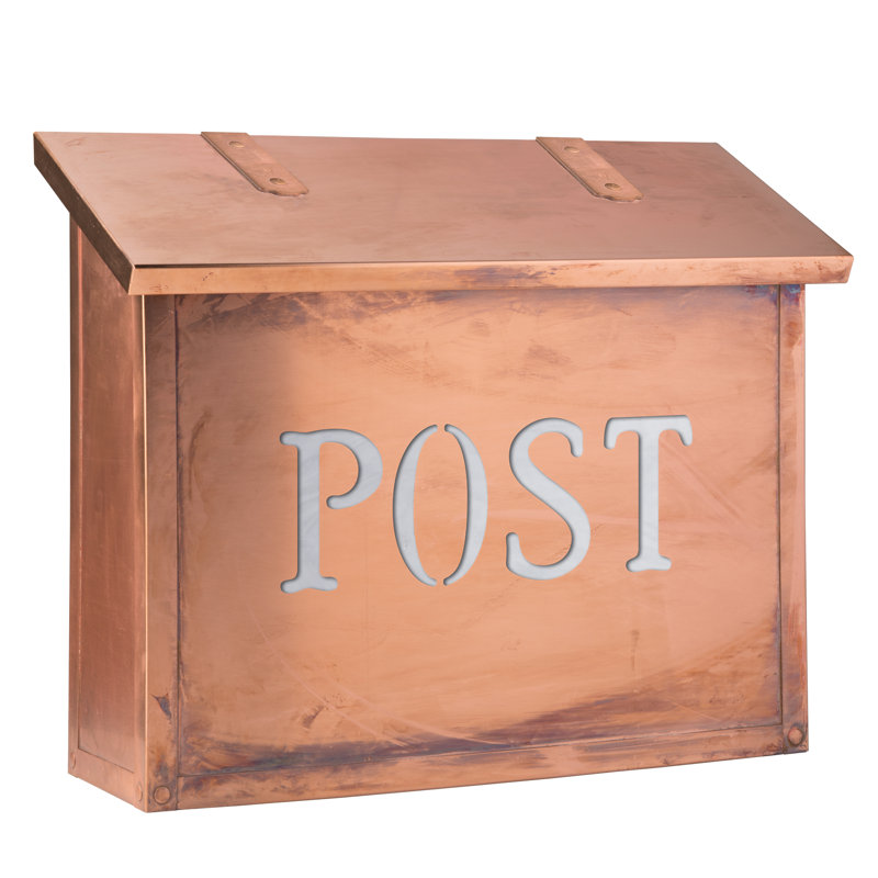 Classic Brass Wall Mounted Mailbox, Architectural Bronze, Wispy White