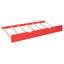 Lit de jour en bois pleine grandeur avec lit gigogne simple, bureau et USB, rouge-117580732