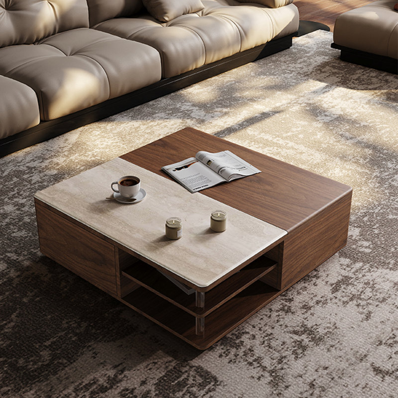 Vintage Adjustable Solid Wood Coffee Table