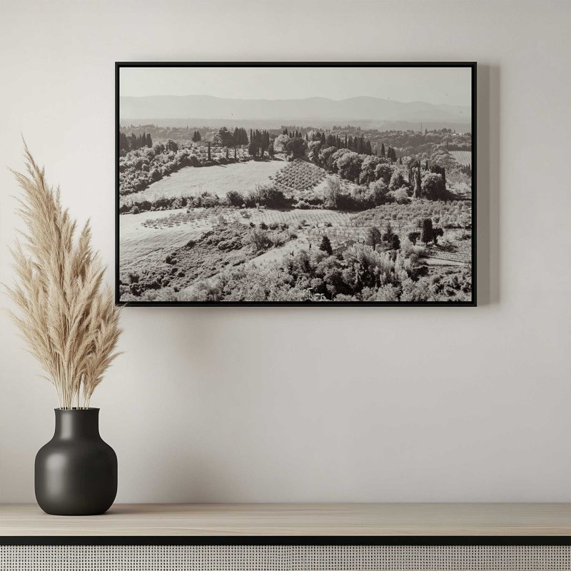 «Tuscan Hills I» par Deborah Revell, reproduction d'art, 18 W x 12 H, Black, Framed Canvas