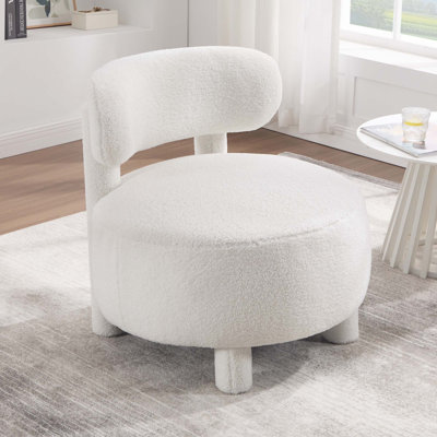 Fauteuil d'appoint rembourré confortable avec pieds robustes en bois massif