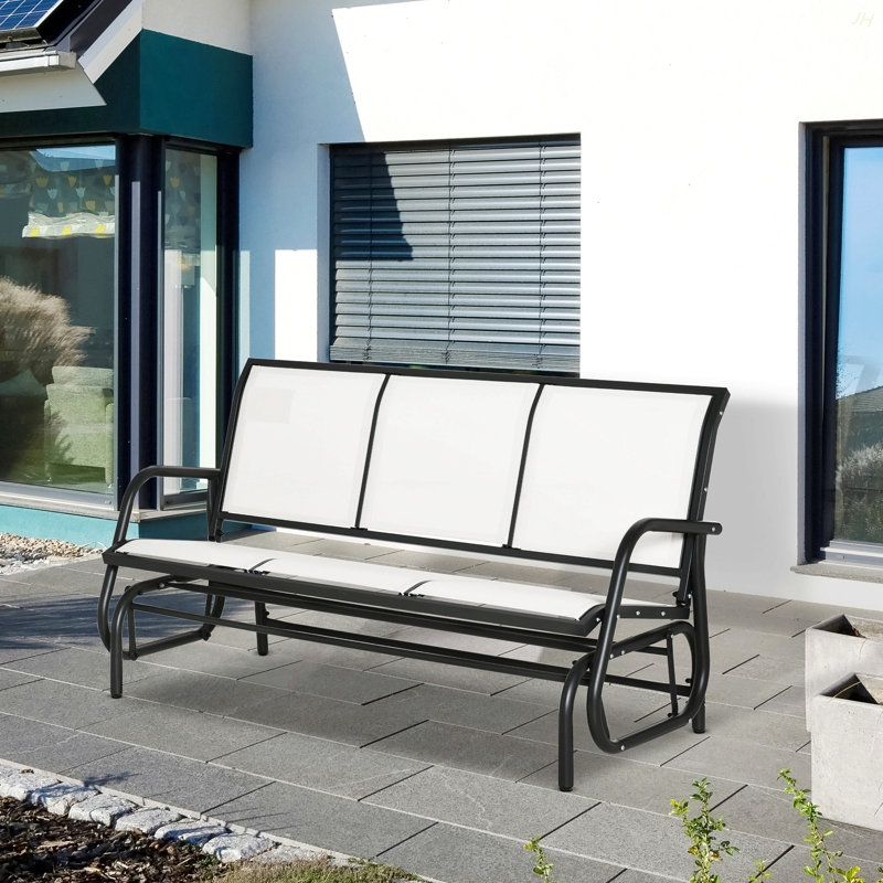 Banc oscillant pour 3 personnes Outsunny, Blanc