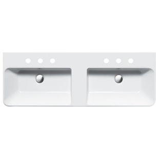 Catalano Proiezioni 18.9'' White Ceramic Rectangular Bathroom Sink with Overflow