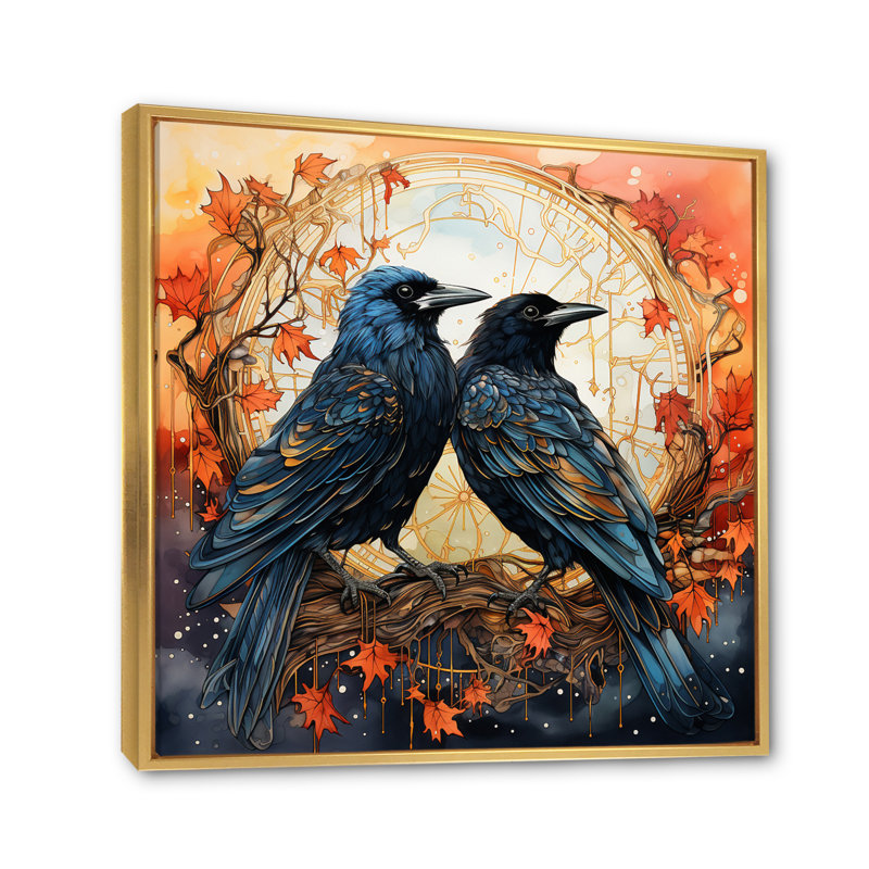 Crow Celestial Rulers II - Landscapes Canvas Prints, H 36 po x l 36 po x P 1,5 po, Cadre flottant doré
