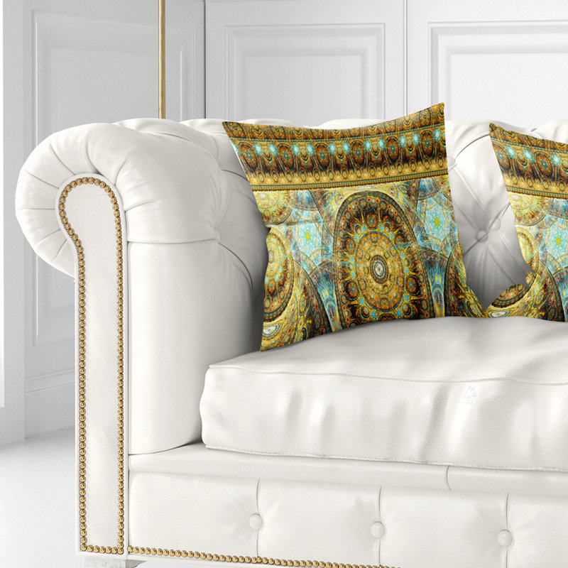 Cellules de vie extraterrestres brunes - Coussin imprimé floral, 16 po x 1 po, Coussin décoratif