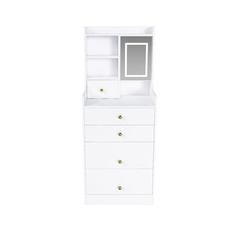 3-in-1 Dressing Table with LED Mirror & Storage