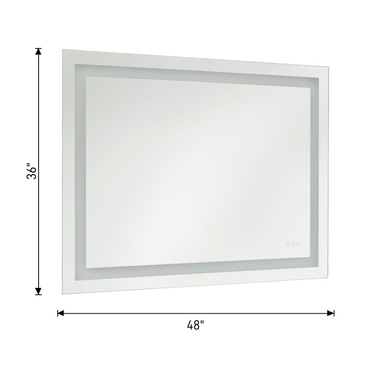 Jahon Rectangle Frameless Anti-Fog Wall Mirror, 36" x 48"