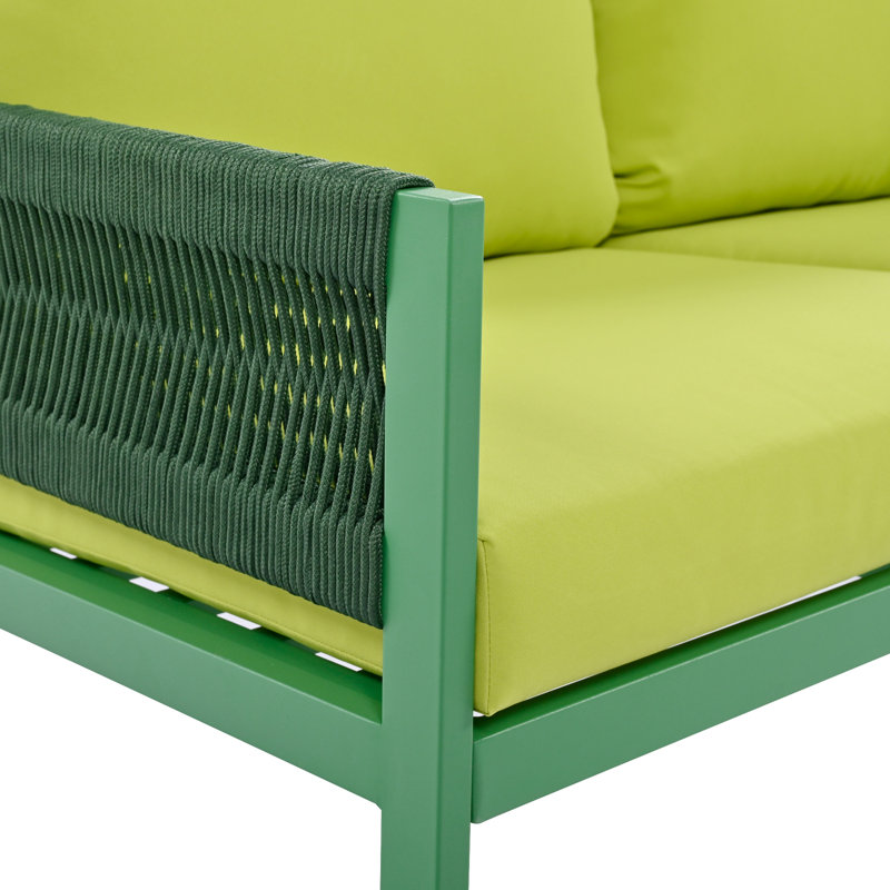 K&K 4-Piece Rope Patio Furniture Set, Green, Green