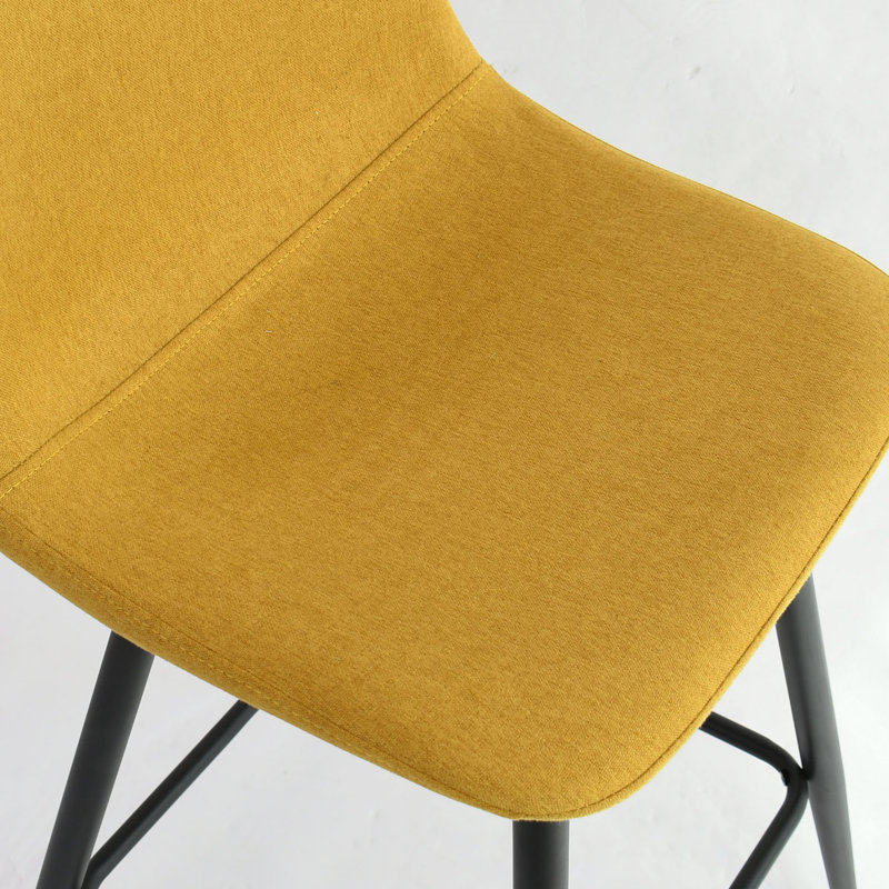 Tabouret de comptoir à dossier bas 26 po Seidman, Toile jaune Bingo Performance