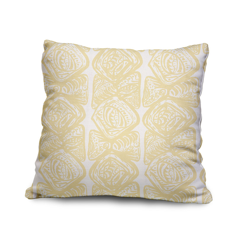 Housse de coussin carrée extérieure/insert, 18" x 18", Jaune vif