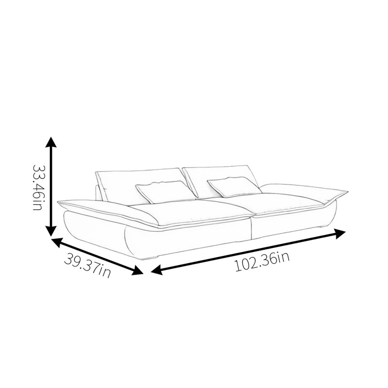 Canapé Minimalist, H 33,46 po x l 102,36 po x P 39,37 po, 4