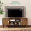 Unfinished TV Stand for TVs up to 55" with Fireplace Included