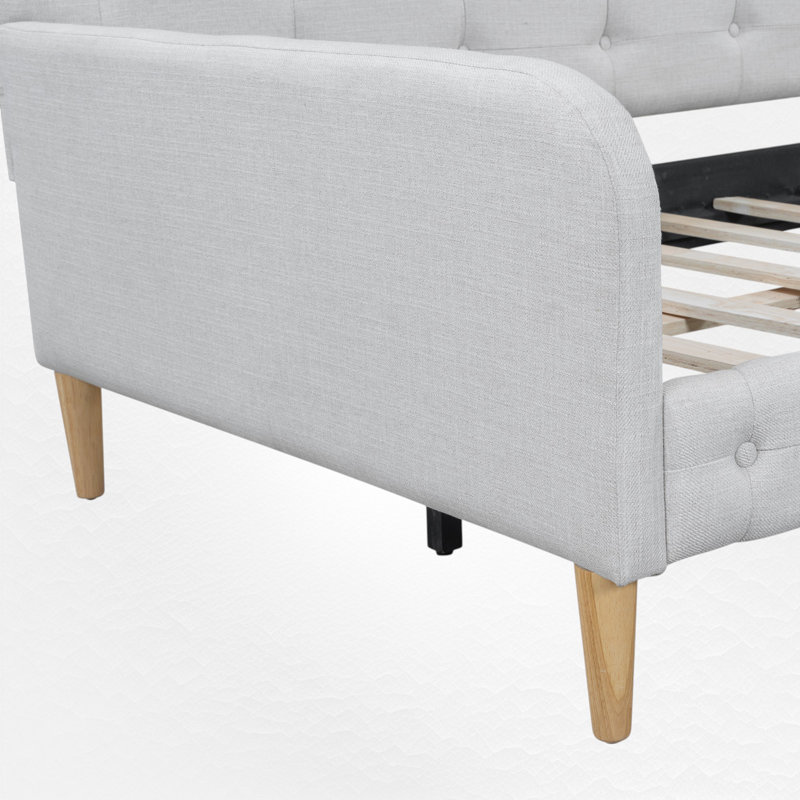 Upholstered Daybed, Beige, Twin