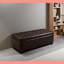 Repose-pieds avec rangement, banc de rangement, banc de chambre d'entrée touffeté, 49,75 pouces, charnières à couvercle facile à utiliser, pieds en bois, tissu en polyester, capacité de poids de 300 lb