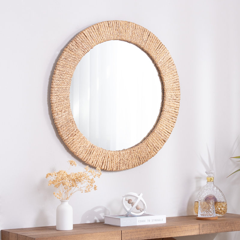 Straw Ropes Wall Mirror, 30" x 30", Natural